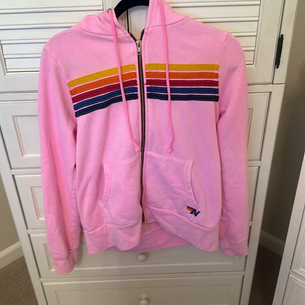 Sold Out Aviator Nation 5 Stripe Hoodie Neon